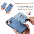 thumbnail image 2 of Allytech iPhone 11 Case, Detachable Magnetic Wallet Case with Card Holder & Ring Stand, Support Car Mount, Premium PU Leather Shockproof Durable Protective Slim Case Cover - Blue, 2 of 11