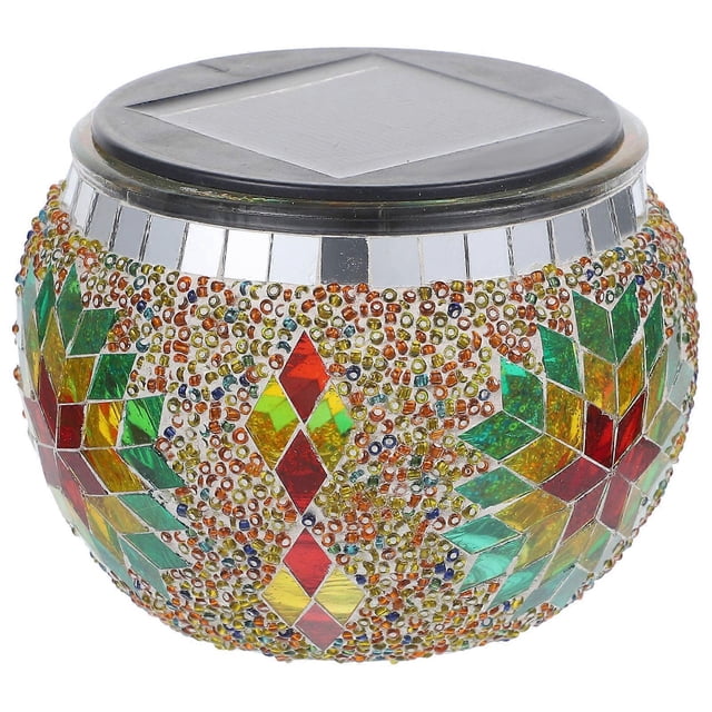 Solar Mosaic Decorative Garden Lamp Outdoor Lawn Light for Patio Romantic Atmosphere Colorful Home Decoration