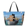 thumbnail image 2 of Rocae Two Brave Cats Are Floating On The Sea Iceberg for Large Women's Waterproof Beach Bag Tote with 7 Pockets Pool Bag for Travel Gym Vacation, 2 of 6