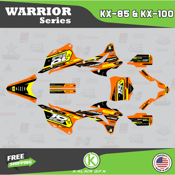 Kalair GFX Graphics Kit for Kawasaki KX85 (2014-2021) Warrior Series