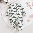 thumbnail image 2 of KPOPLK Baby Girl Footed Pajamas Long Sleeve Zipper One-Piece Cotton Sleeper for Girls Infant 0-18 Months Size 3-6 Months,Grey, 2 of 4