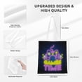 thumbnail image 4 of DouZhe Reusable Grocery Bags, Game Time Neon Signs Lightweight Polyester Canvas Cloth Tote Bag for Travle Gym Shopping School, 15" x 16", 4 of 7
