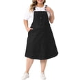 thumbnail image 1 of Vestidos de Mezclilla para Mujeres de Talla Grande Agnes Orinda con Botones y Tirantes Ajustables Midi 3X Negro, 1 of 5