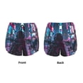 thumbnail image 5 of Lsque Neon Night Cityscape Printed Women's Running Shorts with Liner Pockets,Elastic Quick Dry Workout Athletic Gym Yoga Shorts,Womens High Waist Shorts-X-Large, 5 of 9