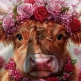thumbnail image 4 of Valentines Day Shower Curtain, Cute Highland Cattle Roses Flowers Bath Curtain, Modern Farmhous Pink Art Waterproof Fabric with Hooks Shower Cutain Sets, 72X72in, 4 of 6