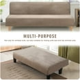 thumbnail image 5 of TOPCHANCES Velvet Futon Cover Armless Sofa Covers Sofa Bed Covers Stretch Futon Couch Cover Sofa Slipcover Furniture Protector Thick Soft Velvet Fabric, Camel, 5 of 8