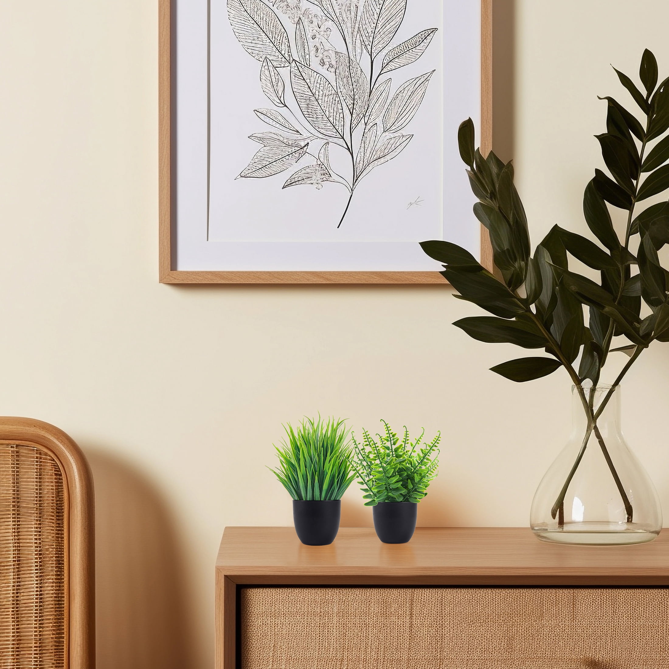 4 Packs Fake Plants Artificial Plants Small Black Bathroom Accessories for Bathroom Home Kitchen Coffee Table Office Desk Decor Indoor