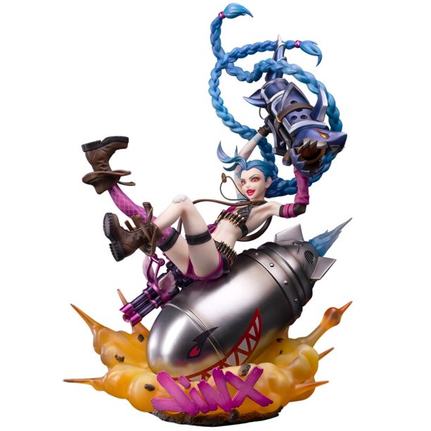 MJapos League of ATIONS End Lol Jinx PVC Figura de acción, 1/7 cm, Kit de modelo, Coleccionable, Original, Auténtico, Juguetes de regalo para niños, En stock, 34.5zhangyuxiang zhangyuxiang unisex