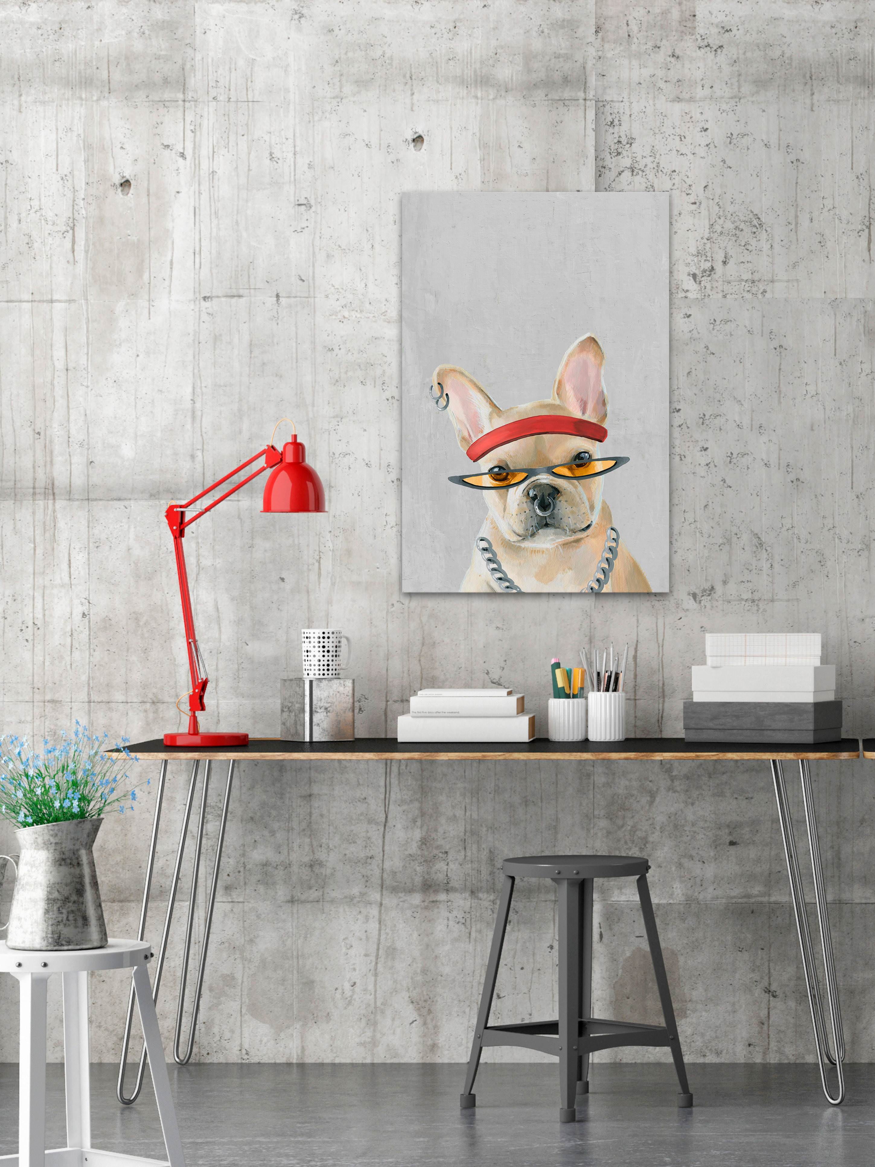 Marmont Hill "Hip-hop Dog" Painting Print on Wrapped Canvas