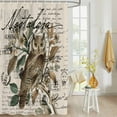 thumbnail image 4 of Fabric Shower Curtain, Retro Owl Envelope Postmark Pattern Bathroom Curtain with 12 Hooks Waterproof No Bad Odor Machine Washable Bath Curtains for Bathroom, Spa Room, 36"x72", 4 of 6
