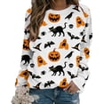 thumbnail image 1 of Chandails en Molleton d'Halloween pour Femmes Citrouille Col Rond Décontracté Manches Longues Ample Chandail de Vacances, 1 of 7