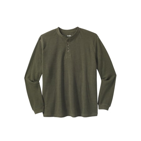 KingSize Men s Big & Tall Waffle-Knit Thermal Henley Tee