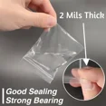 thumbnail image 5 of 100pcs Clear Resealable Zip Plastic Bags, 2 Mil Thick Transparent Poly Bags With Seal Zipper, Self Locking Plastic Bags For Coins, Screws, Small Items, Jewelry Supplies, Snacks, Clothing, 5 of 9
