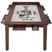 Avocahom Solid Wood Board Game Table for 4–6 with Removable Top, 54 x 31 Gaming Surface, Game Mat, 6 Cup Holders & Hobby Tray – Convertible Gaming and Dining Table for D&D , Card Game and Puzzle