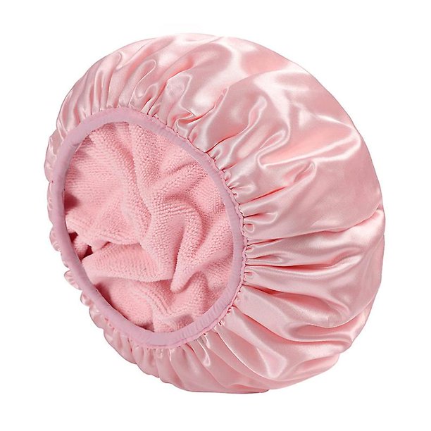 Gorros de ducha con forro de rizo, gorro de ducha grande de triple capa, gorros de ducha reutilizables para cabello largo y grueso, impermeables, lavables, suaves para el cuidado del cabello