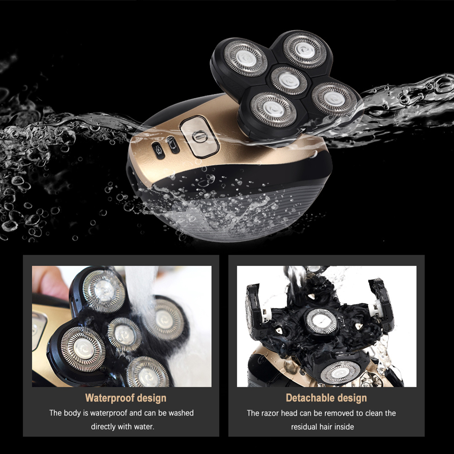 DEISNGB 5-Head Waterproof Electric Razor Grooming Kit photo 4