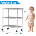 thumbnail image 7 of Dkelincs 3 Tier Adjustable Storage Metal Shelves with Casters and Leveling Feet, NSF Wire Shelving Unit for Kitchen, Silver, 7 of 7