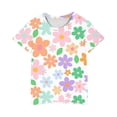 thumbnail image 2 of Eltusu Girls Cotton T-Shirts, Crew Neck Short Sleeve Pullover Comfort Summer Tops Multicolor Size 7-8 T, 2 of 3