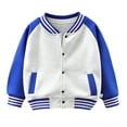 thumbnail image 2 of YunPes Boys Girls Varsity Jacket Snap Long Sleeve Baseball Outerwear with Striped Ribbed Cuff Fall Back to School Daily Jacket Coat, 2 of 5