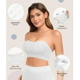 thumbnail image 4 of SMZ Women's Non-Slip Padded Strapless Bandeau Bra - Wireless Tube Top Bra with Clear Straps Included, 4 of 6