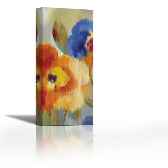 Jardin Ikat II - Mini - Contemporary Fine Art Giclee on Canvas Gallery Wrap - wall décor - Art painting - 14 x 36 Inch - Ready to Hang