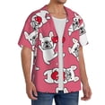 thumbnail image 2 of Goofa French Bulldog Printed Men's Casual Short-sleeved Shirt,Lightweight Breathable Button-down,Summer Casual men's top,Versatile Fashion shirt-, 2 of 7