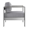 thumbnail image 2 of Pemberly Row Fabric and Aluminum Outdoor Patio Armchair in Silver/Gray, 2 of 4