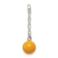 thumbnail image 4 of 925 Sterling Silver Yellow Enameled Bead 1/2in Dangle Enhancer Pendant, 4 of 6
