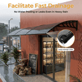 thumbnail image 3 of WoofPaw Polycarbonate Door Window Awning, All Weather Rain Snow UV Protection Front Entry Canopy with Heavy Duty ABS Bracket for Residential & Commercial Exterior Use 120x40 Black Bracket Brown Board, 3 of 18