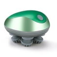 thumbnail image 2 of Mini masajeador eléctrico para cabeza, portátil, impermeable, recargable, con 4 garras de masaje, color verde, 2 of 12