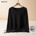 thumbnail image 2 of Minnieouse Ropa interior de fondo para mujer, lencería gruesa cálida para niñas, Tops de capa Base de cuello de manga larga de Color sólido de Ropa interior Negro METRO Minnieouse AP013747-07, 2 of 6