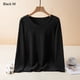 thumbnail image 4 of Minnieouse Ropa interior de fondo para mujer, lencería gruesa cálida para niñas, Tops de capa Base de cuello de manga larga de Color Ropa interior Negro METRO, 4 of 6