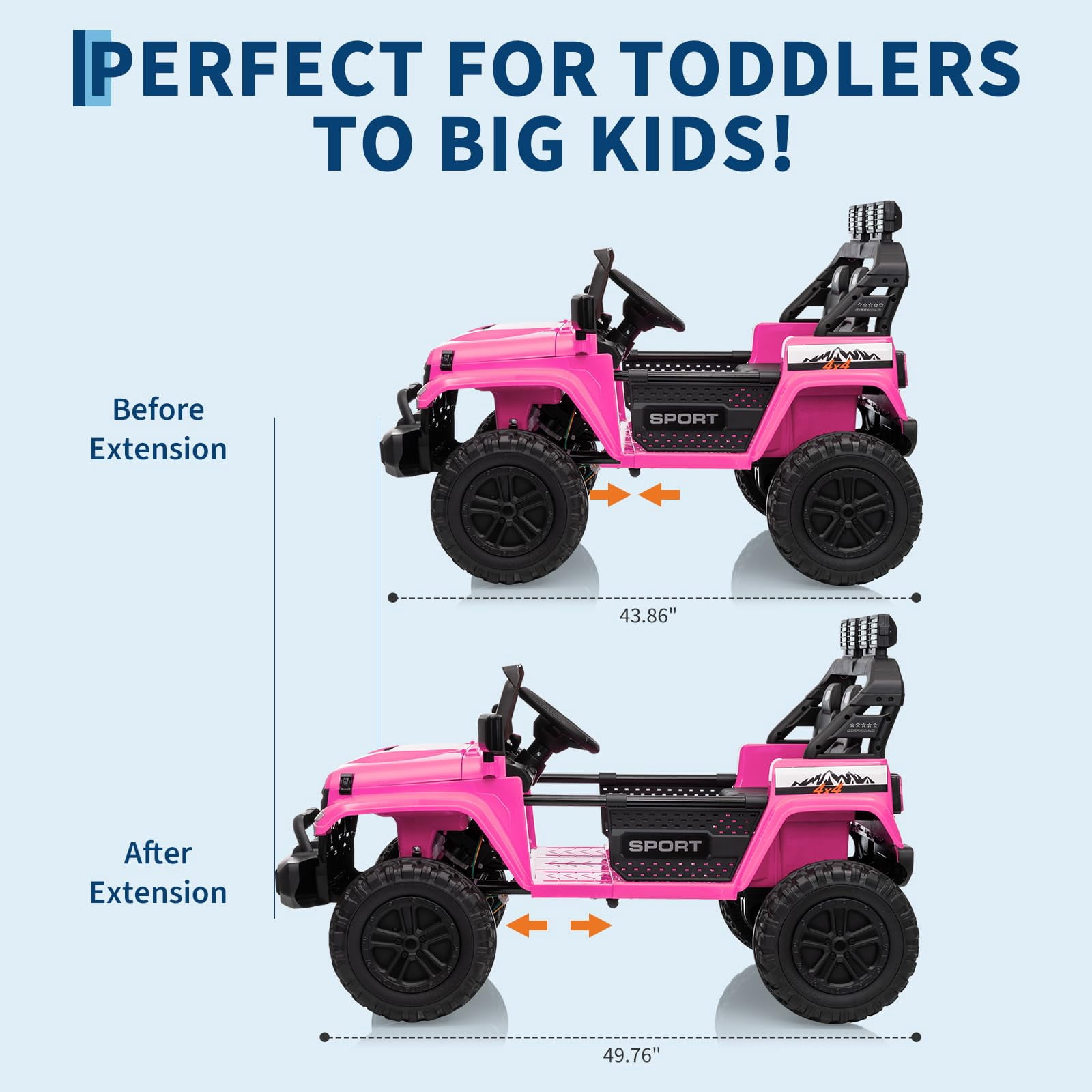 TXT-MATRIX 24V 2-Seater Ride On Jeep - Parent Remote, Dual 400W Motors, Bluetooth & LED, 4 Wheels Suspension
