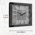 thumbnail image 3 of 24" Large Wall Clock for Living Room Decor Battery Operated Big Oversize Silent Vintage Rustic Industrial Decorative Wood Wall Clock for Office Home Bedroom Dinning Room (Black), 3 of 4
