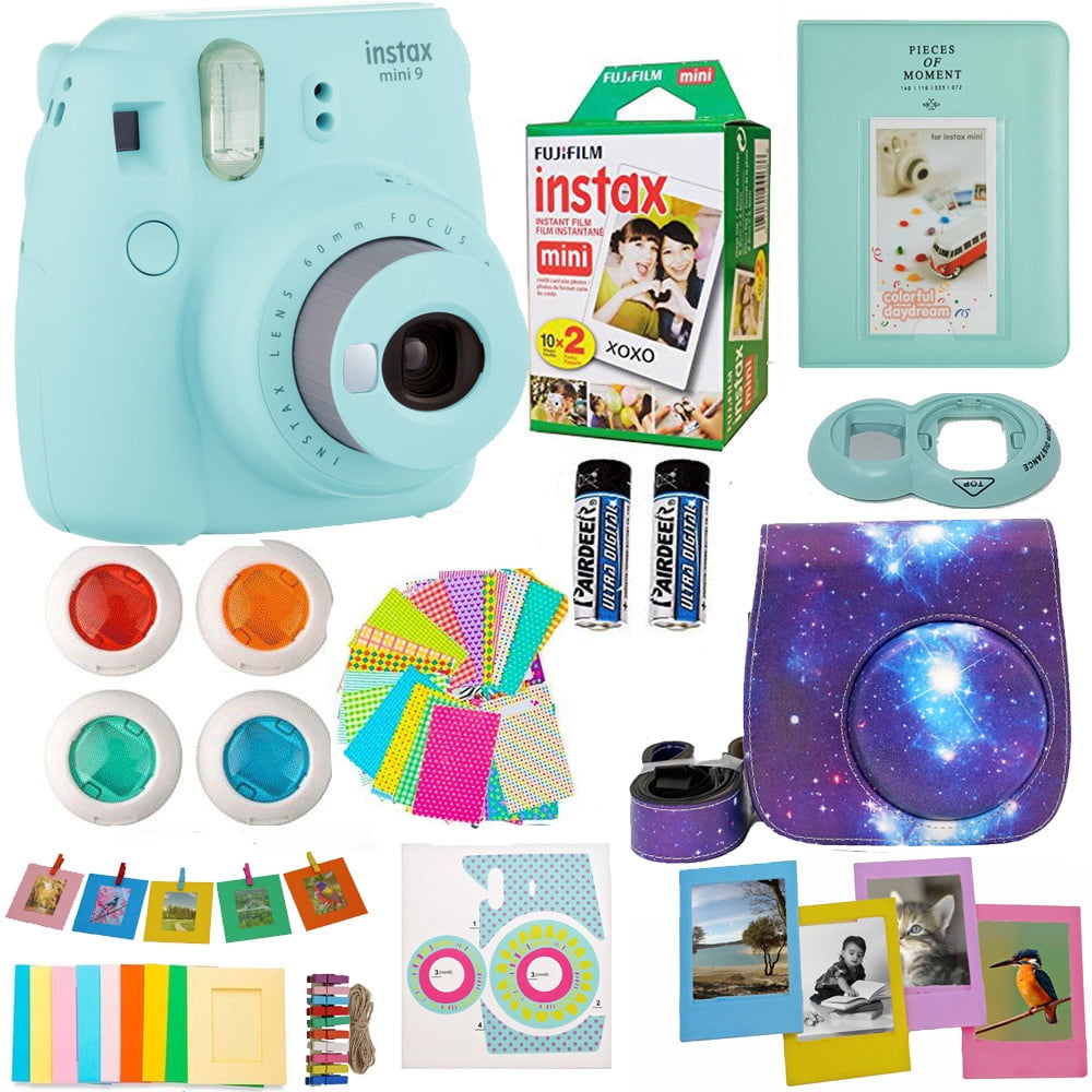 Deluxe Stylish Fun Accessory Kit for Fujifilm Instax Mini 9 Camera Cobalt Blue 