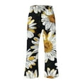 thumbnail image 4 of Mikilon Womens Casual Floral Elastic Waist Pants Loose Straight Leg Pants Wide Leg Trousers With Pocket, 4 of 4