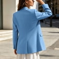thumbnail image 4 of Mifsaly Womens Business Casual Blazers Long Sleeve Notch Lapel Work Office Suit Jackets Two Buttons Slim Fit Professional Blazer Coats Blue,XXXL, 4 of 9