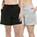thumbnail image 3 of Danskin Womens 2-Pack Soft Active Short (Light Grey Heather/Black Salt, Large), 3 of 4