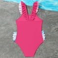 thumbnail image 5 of BOBOGOJP Toddler Girls Bathing Suit One Piece Ruffle Strap Cute Swimsuits Little Kids Beach Pool Quick Dry Swimwear 2t-10 Hot Pink for Size 18-24 Months, 5 of 6