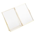 thumbnail image 4 of Brass Desktop Photo Frame, Retro Snapshot Mount, Glass Metal Picture Bracket Holder, Small Tabletop Image Display Shelf Decor with Locket Closure, 4 of 7