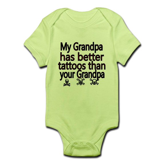 CafePress - My Grandpa Has Better Tattoos Than You Grandpa Bod - Baby Light Bodysuit
