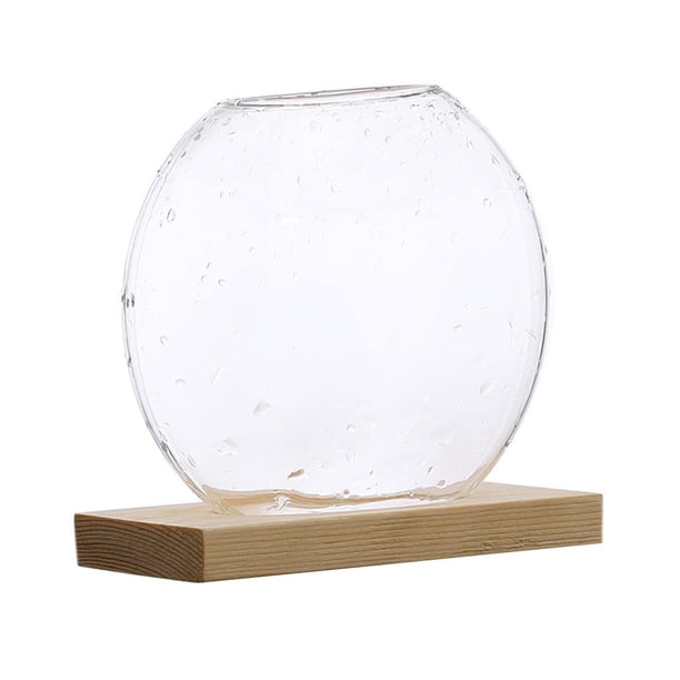 Maceta de vidrio para mesa Maceta de vidrio para mesa, Maceta de vidrio con Madera