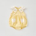 thumbnail image 1 of Ropa coreana de verano para bebé, mono sin mangas con corazón bordado para niñas pequeñas, bonito cuello Peter Pan, una pieza para niños de 0 a 3 años, 1 of 6