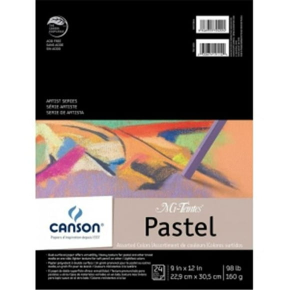 Canson Mi-Teintes Pastels Paper Pad 9"X12"-Assorted Colors 24 Sheets 10864