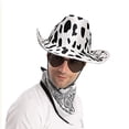 thumbnail image 2 of [Gafas+toalla cuadrada+sombrero de vaquero] Sombrero de vaquero con  con borde de piel blanca sombrero+gafas+toalla cuadrada ANGGREK Otros, 2 of 8