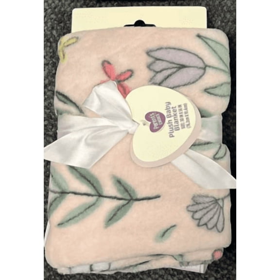 Parent's Choice Floral Plush Baby Blanket - Multicolor, 30" x 36"