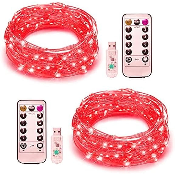 LINLIN Fairy String Lights, 2Pack 5m 50LED Copper Wire String Lights with 8 Modes LED String Lights USB Powered for Christmas Decoration