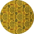 thumbnail image 1 of Ahgly Company Indoor Round Oriental Yellow Industrial Area Rugs, 7' Round, 1 of 4