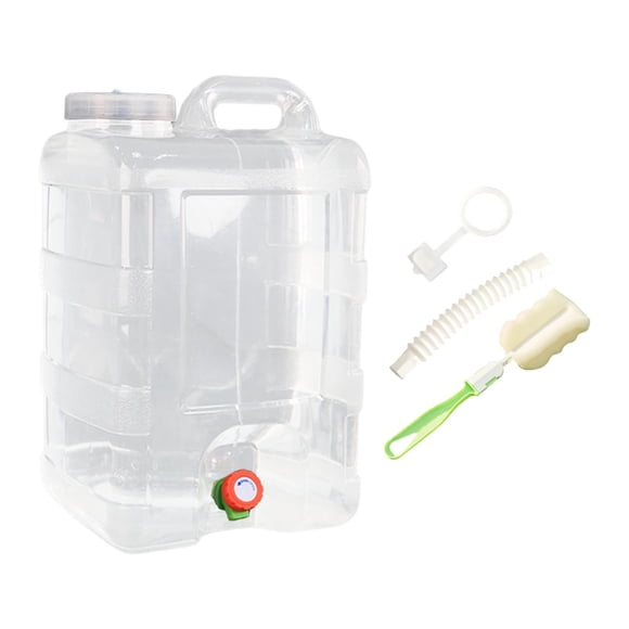 Contenedor de agua con asa de transporte, capacidad de 28 litros, tanque de almacenamiento de agua, dispensador de bebidas para supervivencia, picnic,