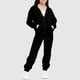 thumbnail image 1 of Chaqueta de invierno de color liso para niños, sudadera larga con capucha y cremallera y pantalones deportivos con lazo en las piernas, conjunto deportivo informal con forro polar para mayor calidez,, 1 of 5